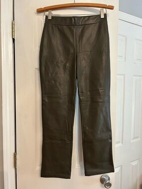 Sanctuary Olive Green Faux Leather Cropped Pants